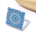 1pc/Set DIY Mandala Diamond Painting Mirror Compact Leather Portable Folding Mirrors for Women Diamond Art Mirror Kit for Adults. 