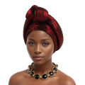 Shining Top Knotted African Headtie Women's Turban Cap Traditional African Headdress Auto Gele Head Wraps Nigerian Wedding Geles.