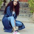 DENIM LONG COAT STRETCHABLE JEANS FEBRIC DRESS FOR GIRLS. 