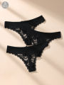 Awesomea 3Pcs Women’s Lace Bow Underwear – Soft Comfortable Low Waist Panties – Breathable Stretchy Seamless Lightweight Briefs. 