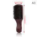 Hair Brush Wood Handle Boar Bristle Beard Comb Styling Detangling Straighten Brown Boar Bristles Massage Comb. 