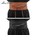 Boho Belt for Women Bowknot Faux Leather Wrap Around Obi Style Cinch Waistband Black Cummerbund Brown Women Belt.