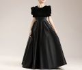 Elegant Velvet Silk Dress For Girls Party Formal Wear. 