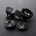 3-in-1 Mobile Lens Kit with Wide, Macro, and Telephoto Lenses for Smartphone Photography. 