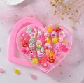 Baby Girls & Mixed styles Cartoon Animal vegetables and fruit Lovely Candy Color Plastic Rings. 