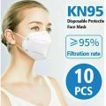 KN95 FACE MASK 5-Layer Filtration White Mask - Liquid and Dust Proof Face Protection - 10 Pack. 