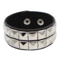2024 Pu Leather Studded Bracelet Choker Punk Spike Rivets Cuff Black Wristband Adjustable Cuff Bangle. 