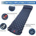 Outdoor Camping Inflatable Mattress Ultralight Air Mat with Built-in Pump Hiking Sleeping Pad Pillow. 
