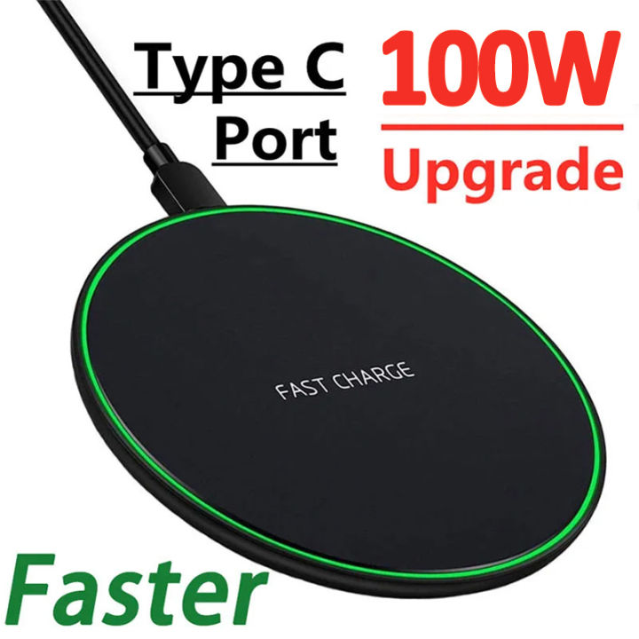 100W Wireless Charger Pad For iPhone 14 13 12 11 Pro XS X XR 8 Induction Type C Fast Charging Pad for Samsung S22 S21 S20 Xiaomi