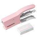 Solid Color Metal Handheld Stapler School Office Home Convenient Stapling Tool Helpful Portable Paper Binding Equipment Prop. 