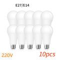 10pcs LED Bulb Lamps AC220V 210V 230V E27 E14 3W 6W 9W 12W 15W 18W 20W Lampada Bombilla Living Room Home Luminair AP 220V. 