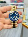 blue dial, gold watch submeriner date new rolex watch. 