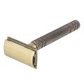 Double Edge Safety Razor Long Handle - Brass Bronze Blade Replaceable Razors For Men Shaving Classic Razor,Reusable Metal.