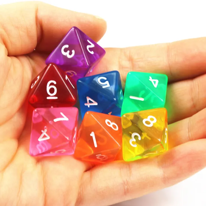 10Pcs%20D8%20Transparent%20Color%20Dice%20Set,%20Plastic%208%20Sided%20for%20Role%20Playing%20Board%20Games%20-%20Gaming%20Accessories%20-%20Image%206