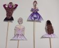 Girl Back Poses cake topper (pack of 4) for bridal shower and birthdays. 