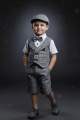 Summer friendly new demanding five piece party dress combo set for kids ( half shirt + half pant + vest + bow tie ). 