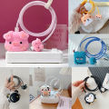 4Pcs/Set Cute 3D Cartoon Cable Protector For iPhone / iPad 18W/20W Charger Case Phone Wire Cord Organizers. 