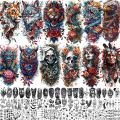 71 Sheets Skull Lion Dragon Flowers Temporary Tattoos For Adults Old School Fake Tattoo Stickers Tiger Wolf Temp Tatoos Body Art. 