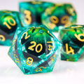 DND Dragon Eye Dice Liquid Core Dice Set Resin Edged Dice For Dungeons and Dragons Polyhedral D&D Dice Handmade D and D.