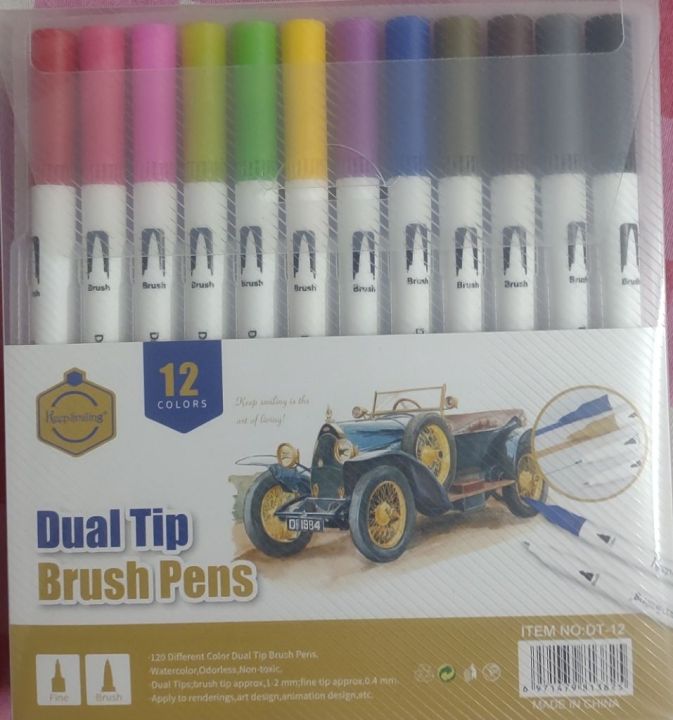 Keepsmiling Dual Tip 12 pcs Brush Pen Art Marker : Keep Smiling