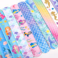12pcs Mermaid Slap Bracelets Girls Little Mermaid Birthday Party Favors Gift for Guest Kids Classroom Prize Goodie Bag Filler. 