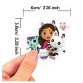 10pcs/30pcs/50pcs Gabby Dollhouse Cartoon DIY Party Decoration Stickers Birthday Party Supplies Kids Boys Girls .