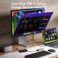 Lemorele H200  USB-C KVM Switch USB HUB 4k@60Hz Dual HDMI to HDMI 100W PD Plug And Play 480 Mbps KVM Switcher for PC Laptop. 