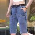 New Design Multi-pocket Denim Shorts Men Summer Thin Straight Casual Short Jeans Stretch Fashion Streetwear Men's Shorts Korean. 