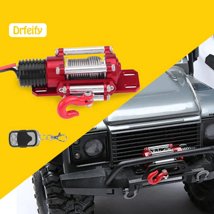 1/10 Scale RC Model Vehicle Crawler Car Accessory Metal Winch With Remote Controller RC Car Winch RC Crawler Winch RC Accessory