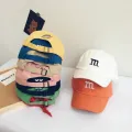 Letter M Embroidered Baby Baseball Cap Solid Color Infant Snapback Hat for Girls Boys Spring Casual Toddler Sun TVisor Hat. 