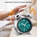 MKYOKO Loud Alarm Clock with Backlight Battery Operated Classic Retro Metal Twin Bell Travel Small Alarm Clocks for Kids Adults and Heavy Sleepers, Super Loud Alarm Clock for Heavy Sleepers,4 inches Twin Bell Alarm Clock with Backlight,Battery Operated,Si.