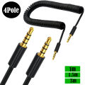 Rallonge Jack 3.5mm 4 3 Pole TRRS to TRRS Male to Female Headphone Stereo Audio AUX Spring Coiled Spiral Cable.