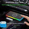 LED RGB car wireless charging board with anti slip silicone pad, multi device charging station, car charging board,. 