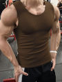 Summer Men's Vest Stripe Gym Tank Top Men Fitness Sleeveless Shirt Male Exercise Sports Vest Undershirt Bodybuilding Clothing. 