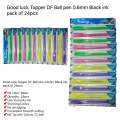 Good luck Topper DF Ball pen 0.6mm Black ink pack of 24pcs.
