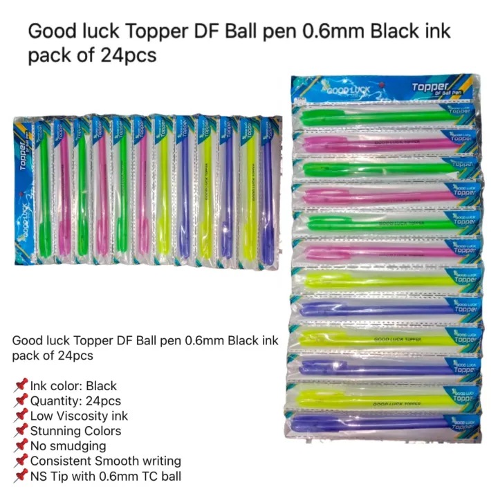 Good%20luck%20Topper%20DF%20Ball%20pen%200.6mm%20Black%20ink%20pack%20of%2024pcs%20-%20Image%202