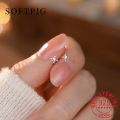 SOFTPIG Real 925 Sterling Silver Zircon 4MM Star Tiny Stud Earrings for Women Fine Jewelry Minimalist Ear Hole Care Accessories. 