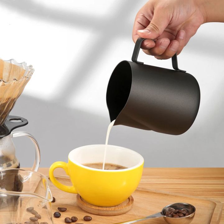 350ml/600ml%20Black%20Non-stick%20Coating%20Coffee%20Mug%20Cup%20Jug%20Stainless%20Steel%20Espresso%20Milk%20Cup%20Mug%20Craft%20Latte%20Cream%20Froth%20Jug%20Maker%20-%20Image%203
