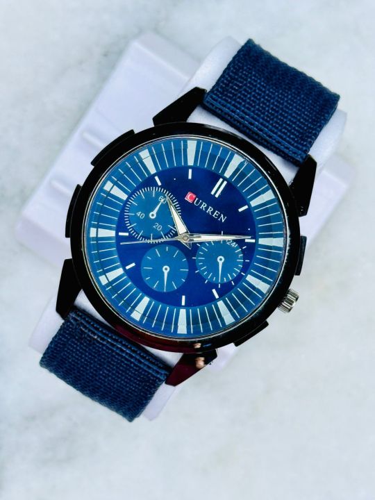 Casual%20Sport%20Wrist%20Watch%20%E2%80%93%20Round%20Dial%20with%20Fabric%20Canvas%20Nylon%20Strap%20-%20Image%203
