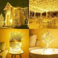 Christmas Decorations Outdoor Battery Operated Remote Copper Wire String Lights Holiday Wedding Party Decor Fairy Garden Lights. 