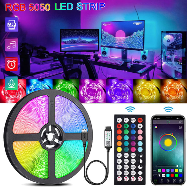 RGB 5050 LED Strip Lights Music Sync WS2812b USB 5V Remote Control Led ...