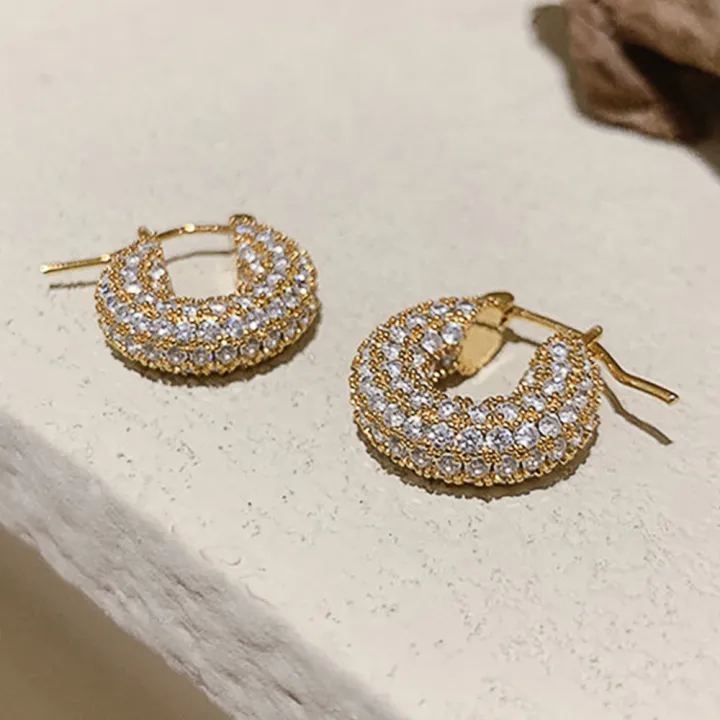 Huitan%20Big/Small%20Two%20Sizes%20Hoop%20Earrings%20for%20Women%20Full%20Paved%20CZ%20Stone%20Bling%20Bling%20Female%20Circle%20Earrings%20Temperament%20Jewelry%20-%20Image%202