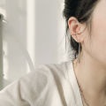 ANENJERY Silver Color Long Strip Hoop Earrings for Women French Gold Silver Waterdrop Earrings Jewelry 2022 New. 