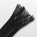 3m/9.85ft PET Expandable Braided Sleeving Flexible Wire Mesh Sleeve Black For TV Audio PC Cords Protect From Pets Chewing. 