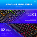 (Free Thai Language Stickers) Keyboard Gaming Keyboard, Keyboard, Game Keyboard, Keyboard Mouse Combo Set, Keyboard with Lights, Mouse with Lights, Backlight with Led Rgb Keycaps, Gaming Keyboard, Thai Keyboard, Keyboard Stickers Gaming Keyboard Keyboard. 