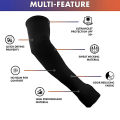 1 Pair Arm Sleeves Bicycle Sleeves Uv Protection for Men Women Black. 