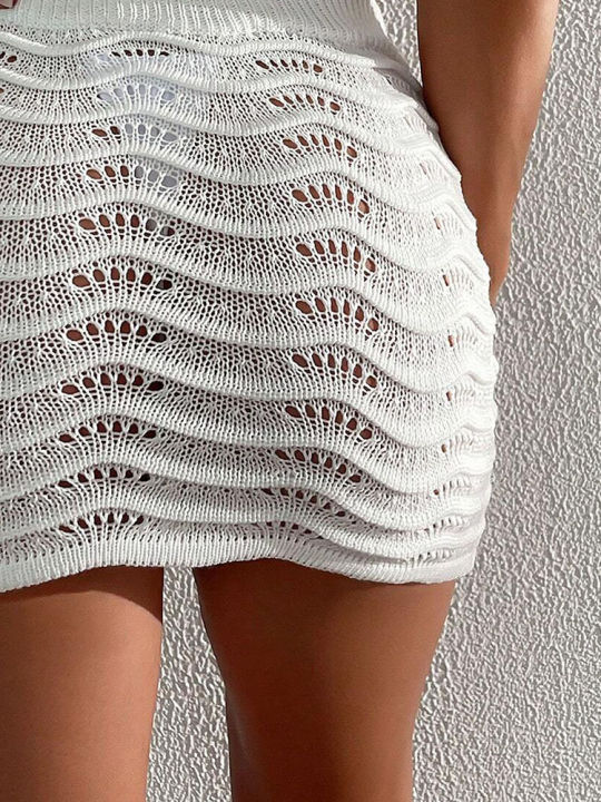Beach%20Fashion%20Elegant%20Skirt%20Solid%20Color%20Hollow%20Bikini%20Blocked%20Knitted%20Short%20Skirt%20-%20Image%205