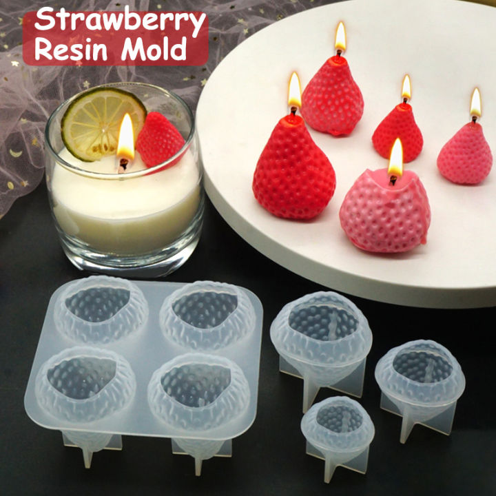 3D Strawberry Aromatherapy Candle Silicone Mold DIY Handmade Candle Making for Valentine's Day Party Home Decor Birthday