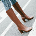 Autumn And Winter Women'S High Boots Fashion Soft Leather Back Zipper Long Boots Ladies Comfortable Knee High Boots Botas Mujer. 