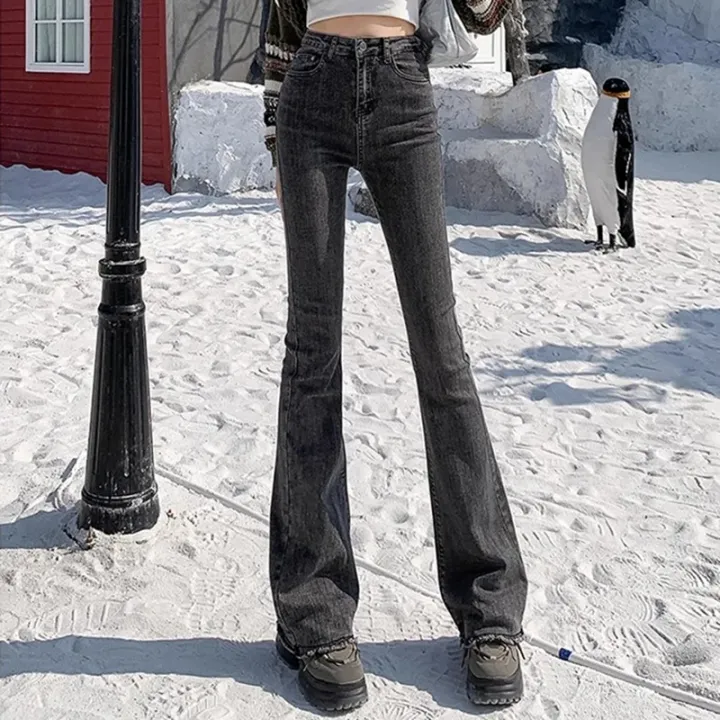 2024%20Woman%20High%20Waist%20Vintage%20Flare%20Jeans%20Female%20Gothic%20Elastic%20Bell%20Bottom%20Pants%20Lady%20Streetwear%20Blue%20Black%20Grey%20Denim%20Trousers%20-%20Image%204
